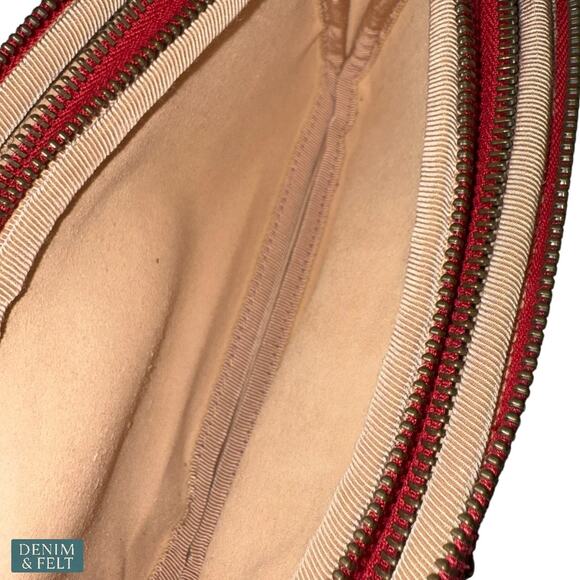 Gucci GG Marmont Mini Red Leather Triple Zip Crossbody Chain Bag/Purse Authentic - Picture 12 of 16